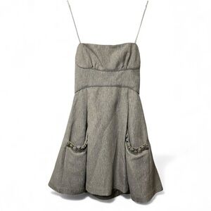 BCBGMAXAZRIA Misty Morning Strapless Dress Contrast 100% Silk Size 10